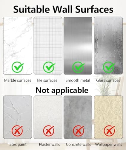 Irosiy Luxe Hold No Drill Hooks 10LB Strong Stainless Steel Suction-Cup-Wreath-Hooks, 6 Pack Wreath-Door-Hanger Easter Valentine Spring Summer Fall Welcome Sign for Front Door Indoor Outdoor (Black) - Thumbnail 4