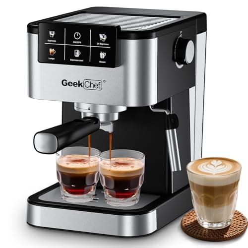 Geek Chef Espresso Machine with Milk Frother, 20 Bar Automatic Espresso Maker, Fast Heating Coffee Maker for Cappuccino, Latte & Iced Coffee, Easy to Use & Clean, for Home Barista - Image 1