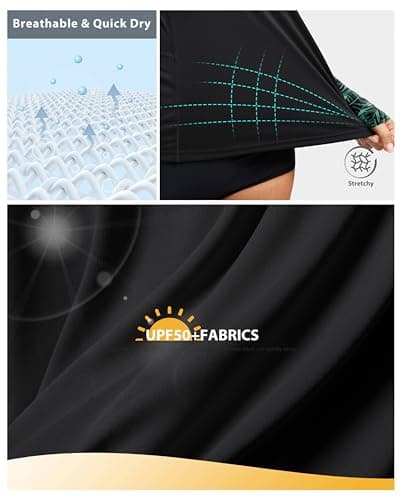 Viodia Rash Guard for Women UPF 50+ SPF UV Long Sleeve Shirts Sun Protection Quick Dry Hiking Swim Shirt with Pockets Leaf XS - Thumbnail 5