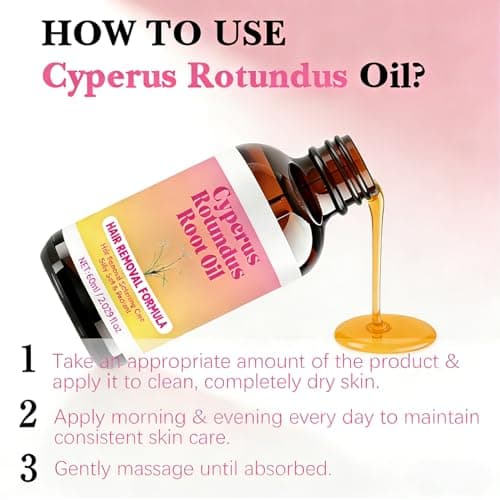 Cyperus Rotundus Root 0il | Cyperus Rotundus Oil for Hair Removal | Hair Reduction | Moisturizes & Soothes The Skin | Suitable for All Skin Types,60ml (1) - Thumbnail 5