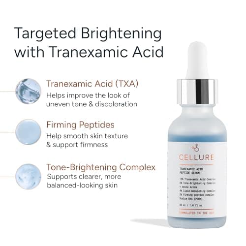 Cellure Tranexamic Acid Peptide Serum – Brightening & Discoloration-Correcting Face Serum with TXA, Peptides & Snow Mushroom, 1.0 fl oz (30 mL) - Thumbnail 2