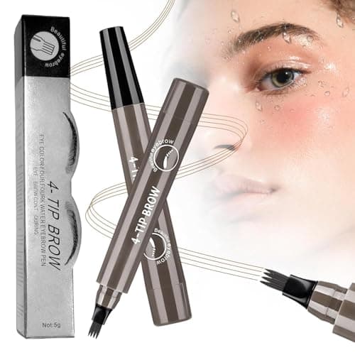 2PCS Magic Eyebrow Pencil, 2025 New 3D Waterproof 4 Head Split Waterproof Long lasting Wild Eyebrow Pencil, Makeup Natural Gap Filling Long-Lasting Eyebrow Pen Stay on All Day (Gray brown) - Image 1