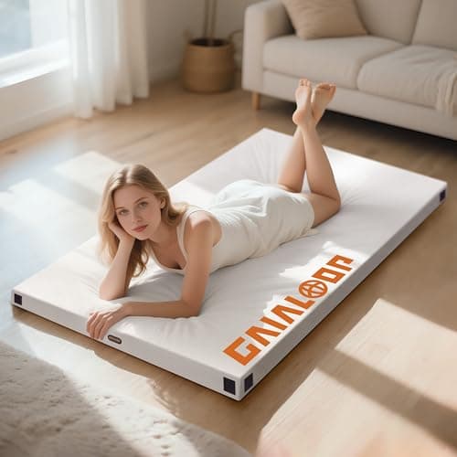 Floor GAIALOOP Memory Foam Car Camping Bed Glamping Roll Up Futon Mattress, Japanese Floor Sleeping Mat Camp Cot Mattress Pad Travel Guest Side Sleepers [Twin XL: 80 * 38 * 3''] - Image 1