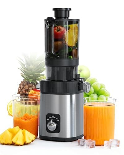 Kndko Cold Press Juicer with 4.35" Wide Feed Chute, Slow Masticating Machine Fit Whole Fruits & Vegetables, High Juice Yield, Stainless Steel Juicer Machine with Large Auger, Easy to Clean - Image 1
