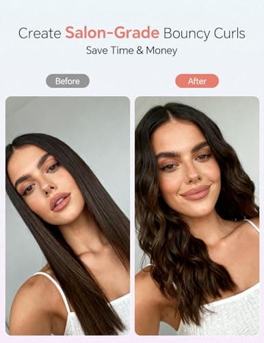 LANDOT Automatic Curling Iron 1-inch: Easy-to-Use Self Curling Wand with Auto Rotation, Anti-Tangle Technology for Beginners,Girls & Teens - Charming Pink - Thumbnail 4