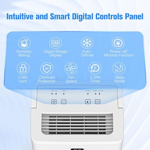 DEVERSE Max 25 Pints Dehumidifier for Home/Bedroom/Basement, 3000 Sq.Ft Coverage, with Drain Hose, Smart Humidity Control & Large Tank - Thumbnail 4