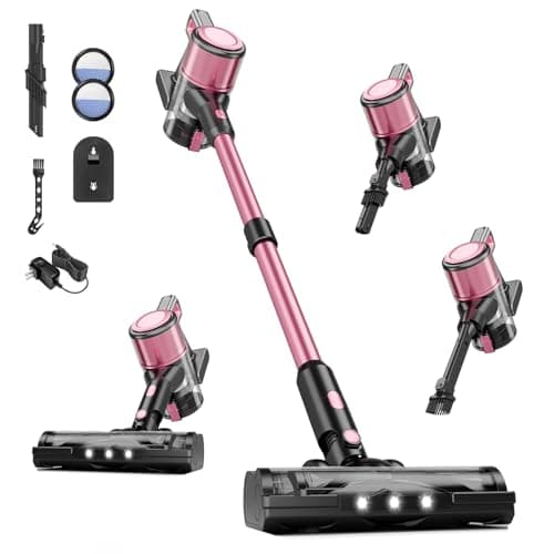 Vaconly Cordless Vacuum Cleaner, 38Kpa Powerful Stick Vacuum Cleaner with 45mins Rechargeable Battery, LED Anti-Tangle Brush, 8-in-1 Handheld Vacuum Cleaners for Home/Pet Hair/Carpets/Floors, N506 - Image 1