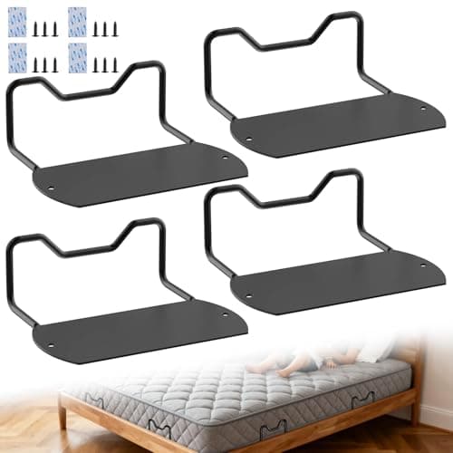 Mdkave Mattress Slide Stopper,Mattress Retainer Bar,Mattress Retainer Bar for Adjustable Bed,Wider Taller Non Slip Mattress Gripper,Anti Mattress Slide for Most Soft Bed(Black,1.96" H,4 Pack) - Image 1