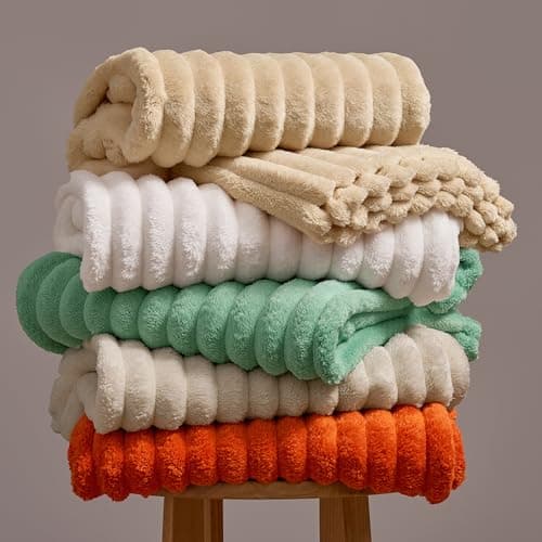 Joiedomi Brown Throw Blanket for Couch, Soft & Warm Brown Fleece Blankets Gifts for Women Mom, Cozy Cute Soft Throw 50x60 Inches - Thumbnail 5