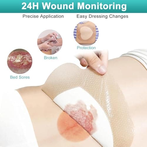 Sacrum Silicone Foam Dressing with Adhesive Border 7"x7", 5 Packs, Highly Absorbent, Breathable Waterproof Sacral Bandage Pad for Bed Sore, Pressure Ulcer Wound Dressing, FSA HSA Eligible - Thumbnail 3