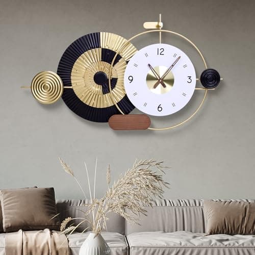 Tiuposr 36x21 Inch Decorative Wall Clock Battery Operated Silent Non-Ticking, Modern Abstract Analog Clocks for Home & Office Decor, Living Room, Bedroom, Kitchen - Image 1