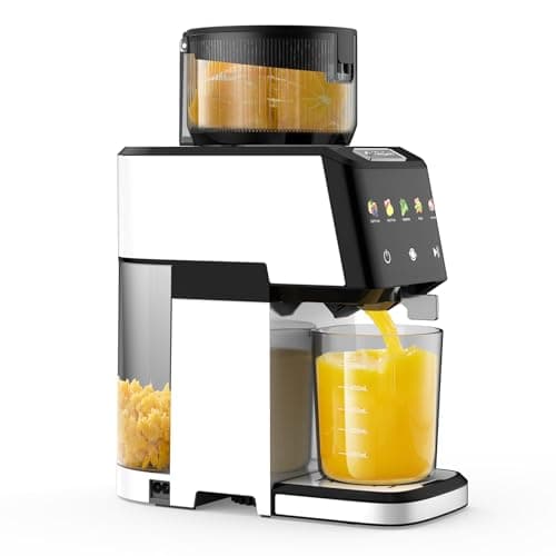 CFR606 Juicer Machines,Cold Press Juicer Machines,Touch Sensing Function,Double Filter Screen,5.3"Wide Feed Chute,350W Slow Masticating Juicer for Whole Vegetables & Fruits,Easy to Clean(Pearl White) - Image 1