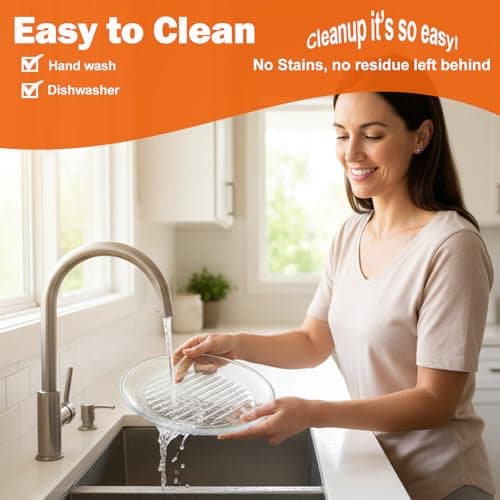 HoPliGhe Microwave Bacon Tray 9.84 Inch - Round Glass Bacon Cooker for Microwave and Oven - Cook 4 Crispy Strips in Minutes, No Mess, Space-Saving Design, Easy Clean - Thumbnail 5