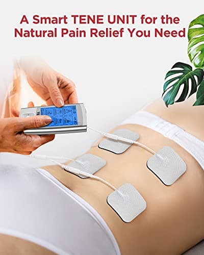 TENKER TENS Unit Muscle Stimulator, 24 Modes EMS Machine for Pain Relief Therapy/Pain Management, Rechargeable Electronic Pulse Massager with 2"x2" and 2"x4" Electrode Pads (Silver) - Thumbnail 2