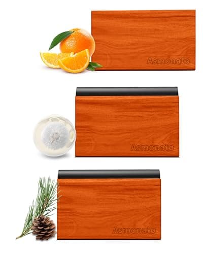 Asmonato Car Air Freshener-The Original Wood Air Freshener for Visor Clip - Long Lasting Car Odor Eliminator and Scent Diffuser for Cabin, Truck & SUV-2 Metal Clips-Variety 3 Pack(Grove-Open Air-Pine) - Image 1