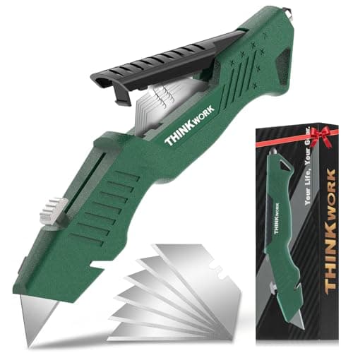 Heavy Duty Utility Knife Retractable, All Metal Body Construction with Non-Slip Grip, Quick Change Blade, for Drywall, Carpet, Cardboard Boxes - Image 1