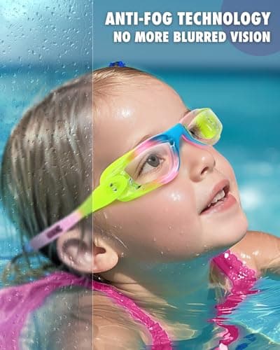Aegend Swim Goggles for Kids Youth 3-14 Anti-Fog Anti-UV Comfort Fit Goggles for Swimming - Thumbnail 3