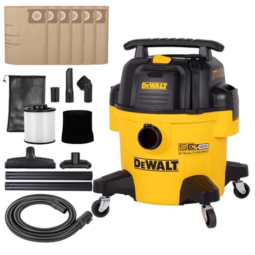 DEWALT 6 Gal Stealthsonic Shop Vacuum Wet and Dry, 5 Peak HP Shop Vac with Poweful Suction, Ultra-Quiet Shopvac Wet Dry Vacuum Cleaner with 6 Dust Bages for Home, Jobsite, Workshop, Garage and Auto - Image 1