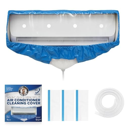Mini Split Cleaning Bag | 360 Waterproof Design | Fits Systems 27in - 39in Long | Mini Split Cleaning Kit Includes Overspray Guards and Drain Hose - Image 1
