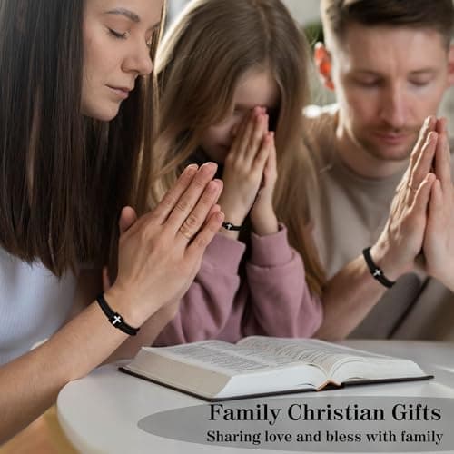 Sistble Christian Gifts for Men, Easter Gifts for Teen Boys Black Cross Bracelet for Men Confirmation Gifts Psalm Bible Verse Religious Catholic First Communion Gifts Braided Rope Jewelry - Thumbnail 5