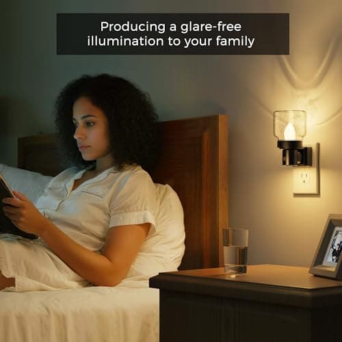 L LOHAS LED Night Lights Plug Into Wall, 2 Pack Mason Jar Nightlight, Dusk to Dawn Sensor, Soft White 3000K, 350°Rotating Mason Jar Nightlight with Farmhouse for Home Vintage Decor - Thumbnail 4