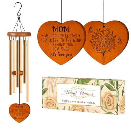 Gifts for Mom, Mom Birthday Gifts Wind Chimes 25.6", Garden Hanging Decor Gift Suitable for Moms from Daughter Son, Unique Mother Gift for Christmas, Valentines Day, Mothers Day, Patio Decoration