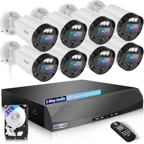 【130° Ultra Wide-Angle & 2-Way Audio】 Outdoor Wired Security Camera System, Wired Home Security Camera System, Home Video Surveillance System - Image 1