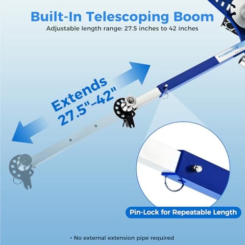 Handheld Cable Puller - Drill Powered Wire Tugger with 1000lb Pulling Force - Features Adjustable Telescoping Boom Arm & Universal Conduit Head - Heavy Duty Electrician Tool for 1/2" to 4" Wire Runs - Thumbnail 2