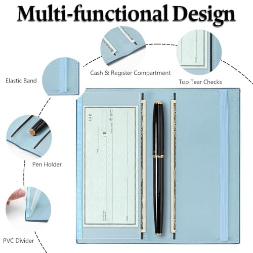 Airkit Checkbook Covers for Personal Checkbook, PU Leather Checkbook Holder for Men & Women – Stylish Print Pattern - Thumbnail 2