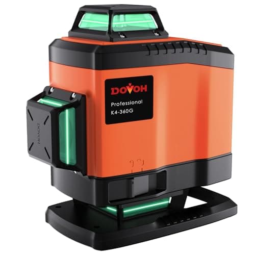 DOVOH 4x360° Laser Level 360 Self Leveling, 16 Line Laser Leveler for Construction Floor Tiling and Ceiling Rechargeable Green Beam 4D Plane Magnetic Bracket Included, K4-360G - Image 1