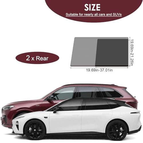 Car Window Screen for Cars and SUVs, Insect-Proof, Maintains Air Circulation, Sun Shading, Privacy Protection(2 Rear Windows) - Thumbnail 2