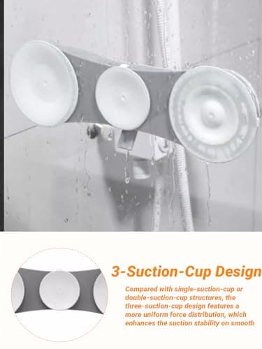 2-Pack Heavy Duty Suction Grab Bars 3 Suction Cups No Drill Removable Safety Handrails for Seniors Elderly Disabled Waterproof for Bathroom Shower Tub Toilet Supports Up to 250 LBS 113.4 KG - Thumbnail 3