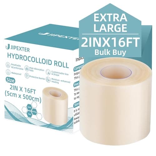 Hydrocolloid Roll for Wound Care, Hydrocolloid Bandages with Self-Adhesive, Cut-to-Size Patch Bandages, Ultra Absorbent, First Aid Kit Essential (2IN X 16FT) - Image 1