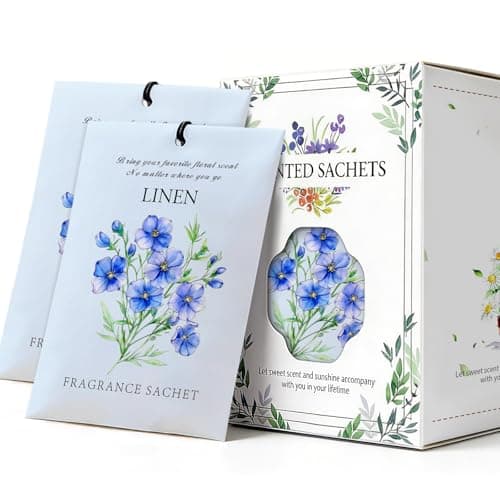 HOMELLAX Linen Scented Sachet Bags - 12 Pack Closet & Drawer Freshener, Long Lasting Odor Eliminator for Wardrobes, Cars & Storage, Home Fragrance Air Freshener Sachets - Image 1