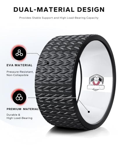 HAPBEAR Back Roller - Yoga Wheel Set with 26'' Anti-Burst Exercise Ball – 12'' PP Inner Core Spine Alignment Tool for Back Pain Relief,Core Strength & Full-Body Workout, Back Roller Wheel for Home Gym & Therapy, Pump Included - Thumbnail 2