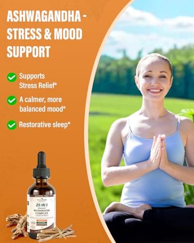 Anven Health 25-in-1 Mushroom Complex Supplement Liquid Drops with Ashwagandha, Lion's Mane, Reishi, Chaga, Cordyceps, Turkey Tail Tincture for Immunity, Energy & Cognition - Non-GMO | 2fl oz - Thumbnail 5