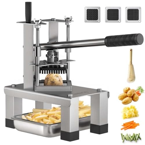 ARINOO Commercial French Fry Cutter and Vegetable Dicer with 3 Stainless Steel Blades – 3/8", 1/2", 1/4" – Heavy Duty Stainless Steel Potato Slicer for Home and Restaurant Use - Image 1