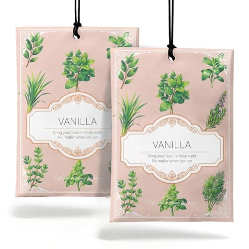 YAXUNDZ Vanilla Sachets for Drawers and Closets - 2 Pack Long Lasting Odor Eliminator Bags, Natural Fresh Scent for Wardrobe, Storage, Car & Home, Air Freshener Sachets - Image 1