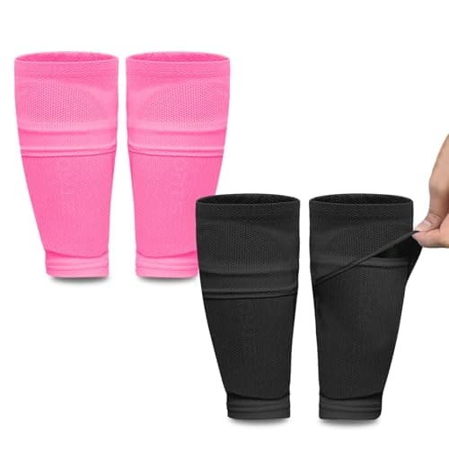 ATHCISE 2 Pairs Kids Youth Soccer Shin Guard Sleeves with Optimized Insert Pocket, Shin Pad Compression Sleeves for 3-15 Years Old Boys Girls Child Teens for Soccer Sport