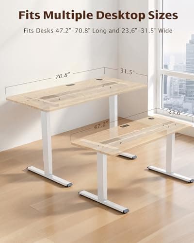 TOPSKY Dual Motor Electric Adjustable Standing for up to 70.8”x31.5” Table Tops, 225 lbs Weight Capacity, Computer Desk for Home and Office (White Frame only) - Thumbnail 2