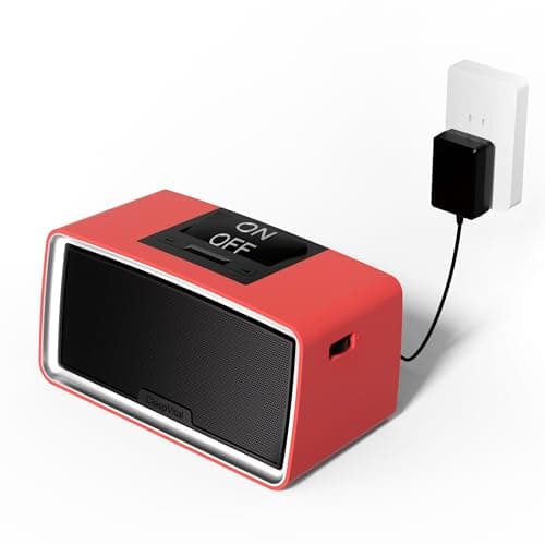 ClaspVital One-Touch Simple Music Player for Seniors | Audio Book Player for Elderly 32GB TF Card with Reader | 6,000 Songs Mp3 Music Player, Gift for Dementia, Alzheimers (Red) - Image 1