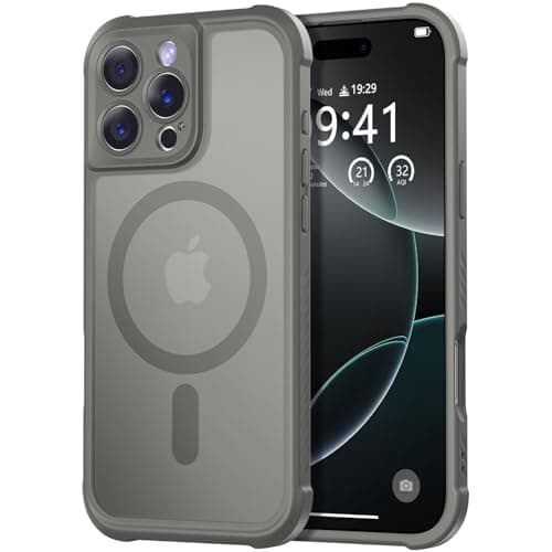 Thomo Magnetic for iPhone 16 Pro Max Case, [Full Camera Protection] [Compatible with Magsafe] Military-Grade Shockproof, Anti-Fingerprint Translucent Matte Phone Case,Titanium Gray - Image 1