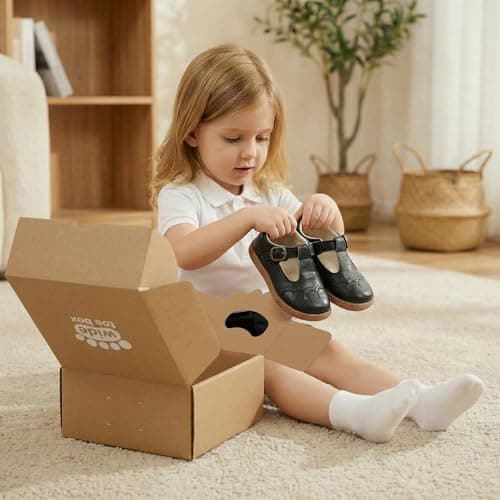 WIDE TOE BOX Toddler Girls Dress Shoes Little Kids Flats School Mary Janes Shoes Ballet Flats Party School Shoes Flower Girl, Party, School Shoes Black Toddler 10 - Thumbnail 3
