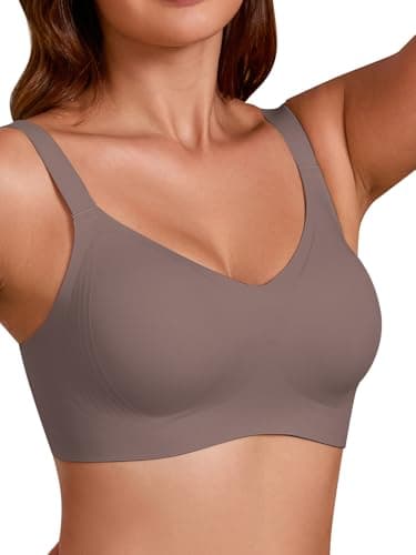 COCOMARTS Jelly Bras for Women No Underwire Full Coverage Push Up Bra Wireless Seamless Bra Comfortable Tshirt Bralettes Coffee Small - Image 1