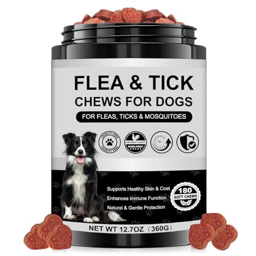 Dog Flea and Tick Chewable Supplement – Natural Support for Skin & Coat Health, Seasonal Comfort & Itch Relief – 180 Soft Chews with Chicken Flavor for Dogs & Puppies (180pcs) - Image 1