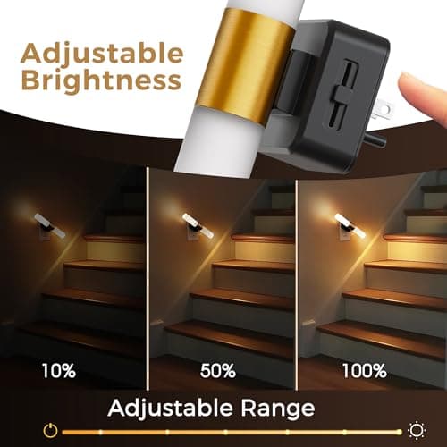 L LOHAS LED Night Light, 2 Pack Night Lights Plug into Wall, 3000K Soft White, 0-100LM Adjustable Brightness, 180° Rotating Plug in Night Light with Auto Light Sensor (Matte White) - Thumbnail 3