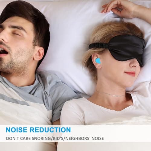 Ear Plugs for Sleeping, 20 Moldable Noise Cancelling Silicone Earplugs for Swimming, Snoring, Sleep and Studying, Blue - Thumbnail 3