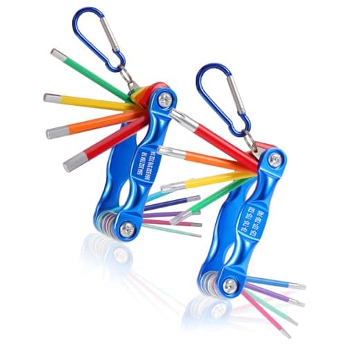 NAUKII 17pcs Folding Allen Wrench Set SAE & Star Sizes/Torx Wrench Set Portable Allen Key Set for Home Repair/Bike Repair Tool Kit/Industrial Repair - Image 1