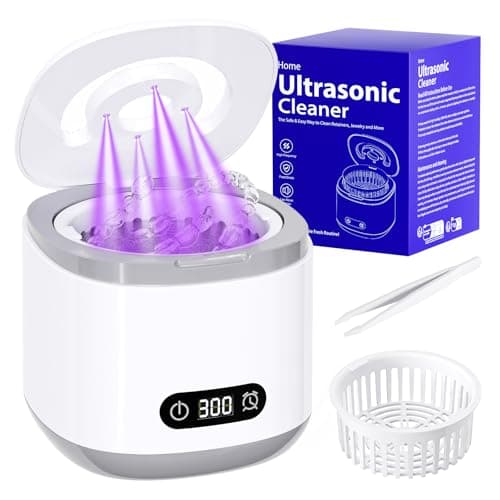 Estefanlo Ultrasonic Retainer Cleaner, 45kHz Retainer Cleaner Machine with LED Digital Auto Timer, 200ML Ultrasonic Cleaner wiht 3 Retainer Cleaner Modes for Denture, Aligner, Mouth Guard,Night Guard - Image 1