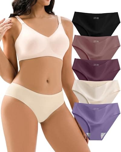 Jaywan Women's Seamless Underwear for Women 5-Pack No Show Panties for Women, Breathable Bikini Underwear for Everyday Wear - Image 1